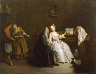 De Muziekles, c.1760 door Pietro Longhi